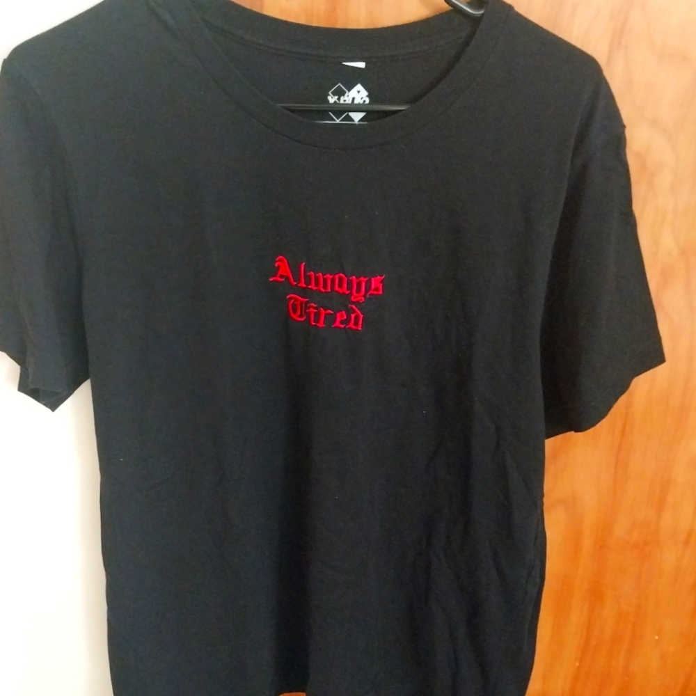 XPLR Black T-Shirt with Red Embroidery